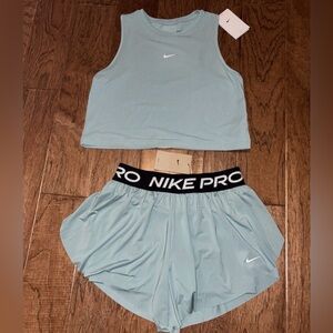 NWT Nike Pro Girls Skort and Tank Set Dri Fit size XL Cannon